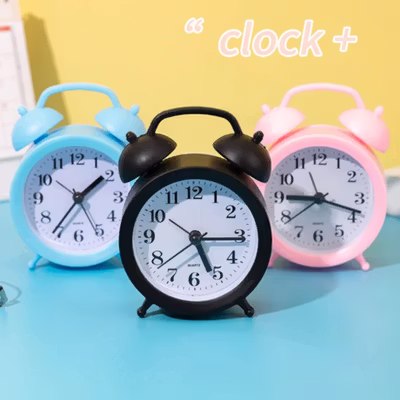 DESIGIFT Jam Weker Alarm Bedside Double Bell Clock - SA704B - Blue — gambar 3