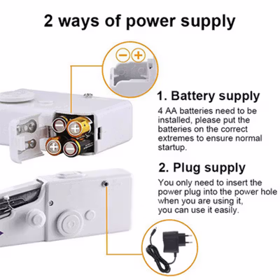DOLLOLY Mesin Jahit Tangan Portable Electric Sewing Machine Handheld - CS-101B - White — gambar 3