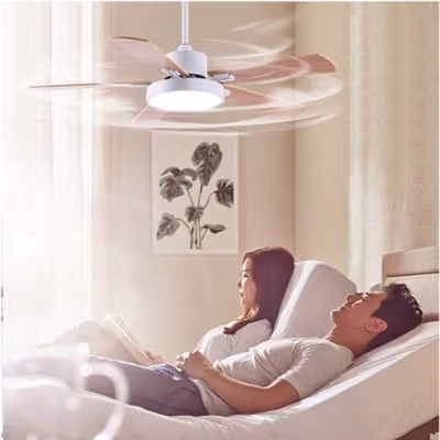 SOVE Kipas Angin Gantung Plafon Ceiling Fan 5 Speed LED 52 Inch - FL-01 - White — gambar 3