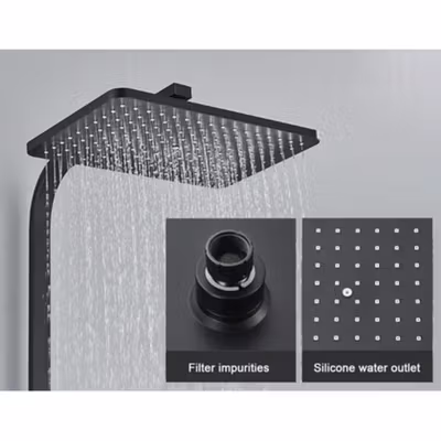 FAUCET Set Shower Mandi 3 Way Hand Spray Hot and Cold 3 Button - 3HC - Black — gambar 3
