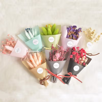FLOWERPLUS Buket Bunga Kering Natural Mini Dried Flowers Gift Model 1 - DFJ02 - Black — gambar 3