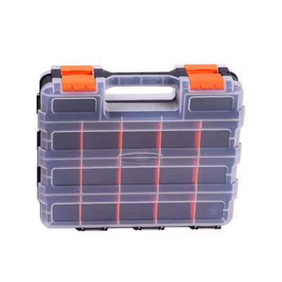 FNICEL Kotak Perkakas Multifungsi Storage Tool Box Double Side - G-322 - Black/Transparant — gambar 3