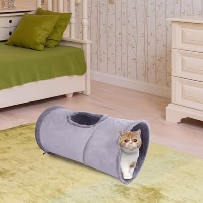 GUAJA Terowongan Mainan Kucing Cat Tunnel Foldable - GJ1 - Gray — gambar 3