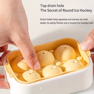 INOUT Cetakan Es Batu Silikon Bulat 6 Grid Ice Cube Mold Food Grade - SY-23-010 - Green — gambar 3