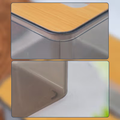 TaffHOME Kotak Tisu Kayu Plastik Facial Paper Tissue Box Organizer - ZJ10 - Transparent — gambar 3