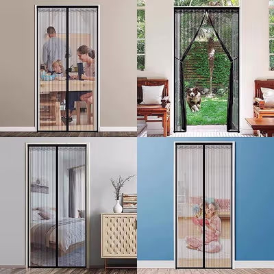 TaffHOME Tirai Pintu Anti Nyamuk Kelambu Magnetic Door 100x210cm - CNY-121 - Black — gambar 3