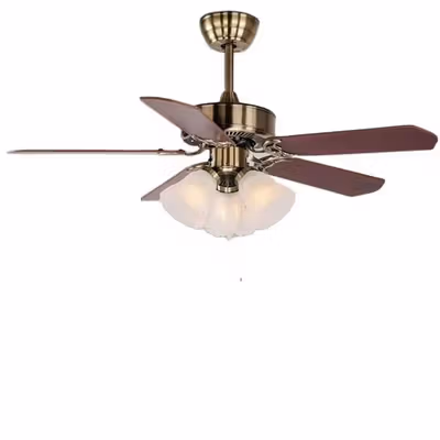 SOVE Kipas Angin Gantung Plafon Ceiling Fan Lampu E27 48 Inch - UN-30 - Golden — gambar 3