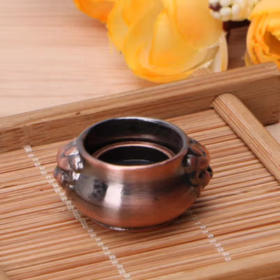 TaffHOME Tempat Dupa Pot Mini Incense Holder 7 Holes Zinc Alloy - YJ-P7 - Bronze — gambar 3