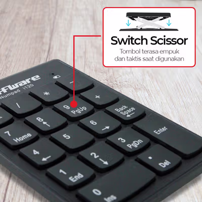 Taffware Keypad Numeric Numpad Wireless 2.4 GHz 10M - i120 - Black — gambar 3