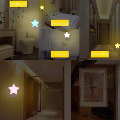 Energy Lampu Tidur Dinding LED Model Bintang EU Plug 240V 0.1W - EN-NL-8 - Pink — gambar 3