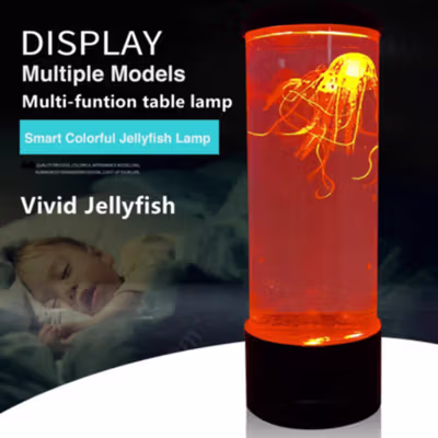 KVVGHT Lampu Meja Hias Jellyfish Light RGB 18W - KG045 - Transparent — gambar 3
