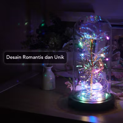TaffHOME Lampu Hias LED Mawar Beauty And The Beast RGB 1 PCS - SR142 - Golden — gambar 3