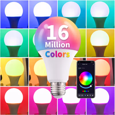 TaffLED Lampu Bohlam RGB Smart Bulb Bluetooth Control E27 800 Lumens - TY-10W - White — gambar 3