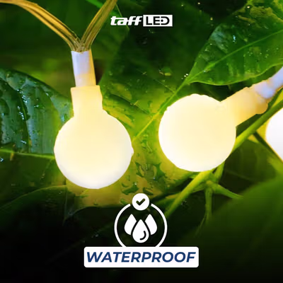 TaffLED Lampu Hias String Light Tumblr Outdoor Ball 80 LED 4W 10M - YJT80L - Warm White — gambar 3