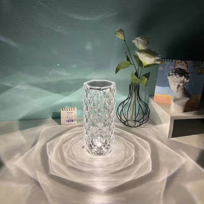 VKTECH Lampu Meja Hias Model Kristal LED Diamond 0.74W 3 in 1 Color - R302 - Transparent — gambar 3