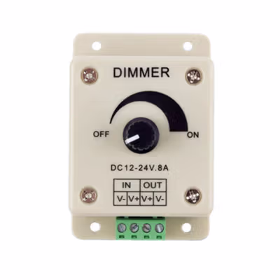 ZHONGA Dimmer Lampu LED Brightness Controller 12-24V 8A - ZBK400R - White — gambar 3