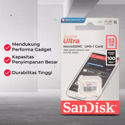 SanDisk Ultra microSDHC/SDXC UHS-I Class 10 100MB/s 32GB - SDSQUNR - No Color — gambar 3
