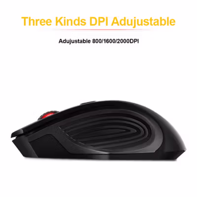 iMICE Mouse Gaming Wireless Optical 2.4GHz Ergonomic 2000DPI Normal Version - E-1800/G-1800 - Black — gambar 3
