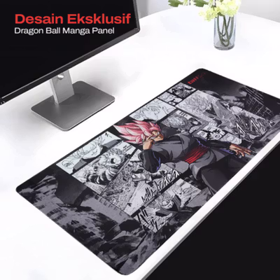 TaffGO Gaming Mouse Pad Dragon Ball Manga Panel 800x400x2mm - WXDBZ - Gray — gambar 3