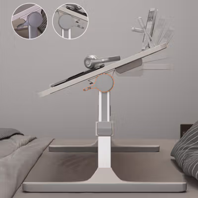 TaffHOME Meja Lipat Laptop Belajar Foldable Bed Table with USB Port - KS03 - Black — gambar 3