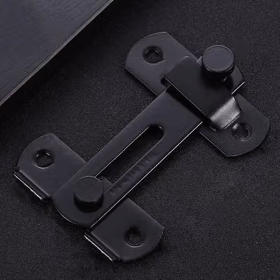 TaffHOME Grendel Kait Pintu Geser Kunci Sliding Door Latch Steel - B100 - Black — gambar 3