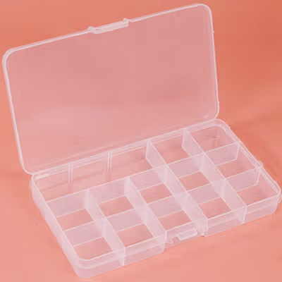 Kotak Penyimpanan Perhiasan Grid Box Multifunction Organizer 13 Slot - J13/J24 - Transparent — gambar 3