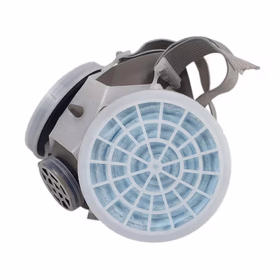 TaffGUARD Masker Gas Respirator Half Face with Activated Carbon Filter - 8006 - No Color — gambar 3