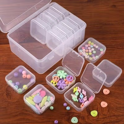 Kotak Perhiasan Aksesoris Mini Plastic Storage Jewelry Box - LF-26 - Transparent — gambar 3