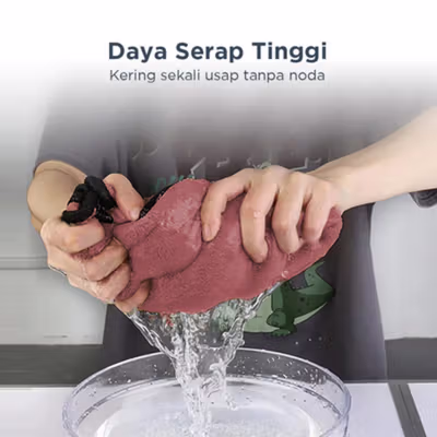 TaffHOME Kain Lap Microfiber Mobil Multifungsi 600 gsm 40x30cm - H-45G - Multi-Color — gambar 3