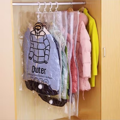 TaffPACK Kantong Vakum Baju Vacuum Compression Bag 1 PCS L - SN024 - Transparent — gambar 3