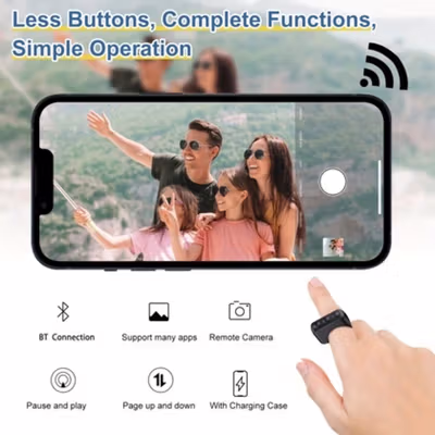 COKIS Remot Kontrol Bluetooth 5.0 Tiktok Selfie Universal iOS Android - D01 Pro - Black — gambar 3