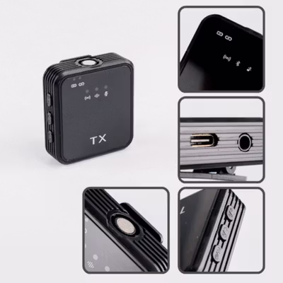 ANYTROX Clip On Microphone Lavalier Vlogging Streaming Wireless 2.4GHz - ANC50 - Black — gambar 3