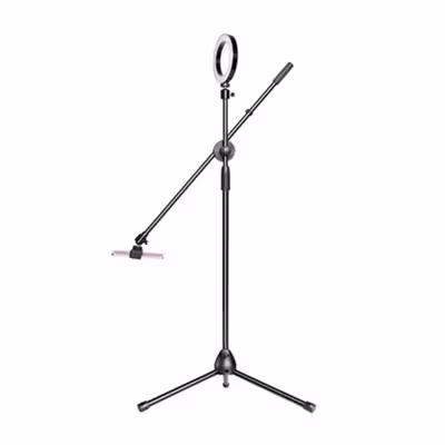 TaffSTUDIO Tripod Stand Holder Smartphone Boom Arm with Ring Light - CN-171 - Black — gambar 3