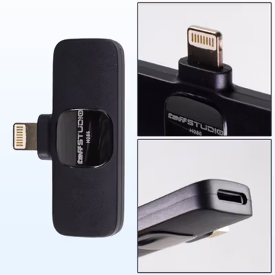 TaffSTUDIO Wireless Lavalier Lapel Microphone Vlogger Lightning 2.4GHz - HO86 - Black — gambar 3