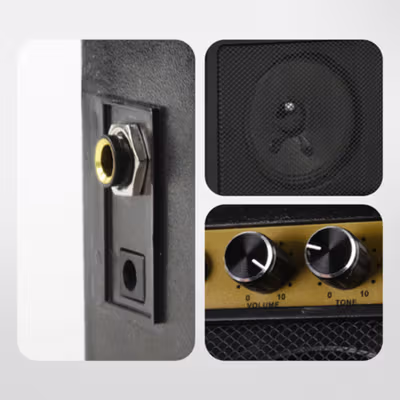TS Speaker Amplifier Mini Gitar Elektrik 5W - MA-5 - Black — gambar 3