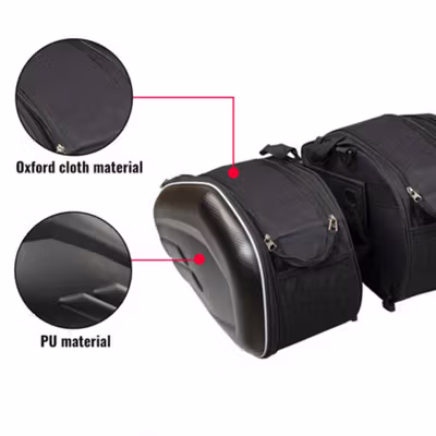 SHOPRIME Tas Motor Touring Samping Anti Air Side Saddle Bag - SH58L - Black — gambar 3