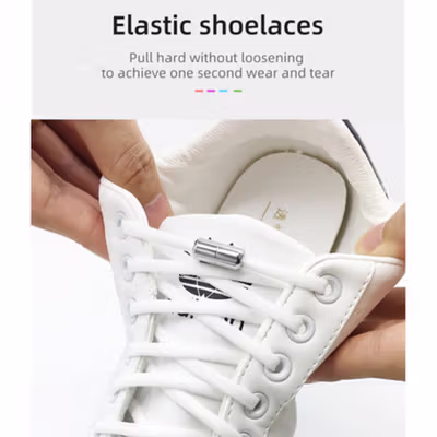 SOBU Tali Sepatu Lazy Lace No Tie Shoelaces 1 Pasang - SLK01 - Black — gambar 3