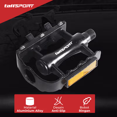 TaffSPORT Pedal Sepeda MTB Bike Anti-Slip Aluminum Alloy - M22 - Black — gambar 3