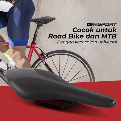 TaffSPORT Pikexi Jok Sadel Sepeda Bike Saddle Race Ergonomic Anti Air - FX20 - Black — gambar 3