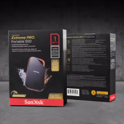 SanDisk Extreme PRO Portable SSD 2000MB/s USB Type C 3.2 1TB - SDSSDE81 - Black — gambar 3