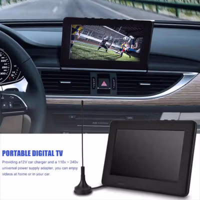 Taffware Portable TV Monitor Digital 7 Inch DVB-T2 Rechargeable - D7 - Black — gambar 3