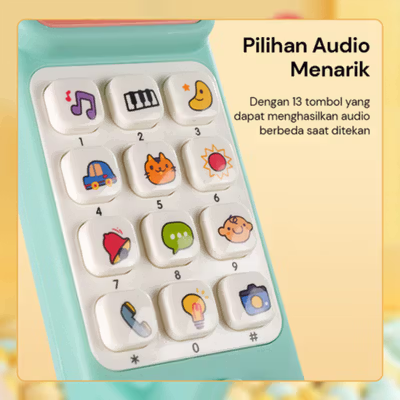 AIMIYA Telepon Mainan Anak Edukasi Musik Kids Musical Phone Toy - AM12 - Green — gambar 3