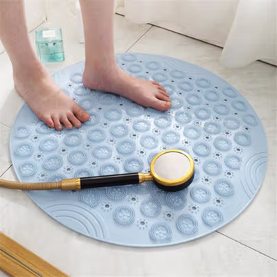 Beideli Alas Kaki Matras Kamar Mandi Anti-Slip Mats PVC 55cm - PJ407 - Blue — gambar 3