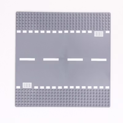 KACUU Base Plate Jalan Raya LEGO Building Blocks Road 25.6x25.6cm Straight Road - KA-EN-213 - Gray — gambar 3
