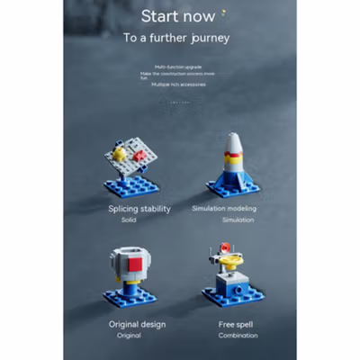 LELE BROTHER Mainan Pesawat Luar Angkasa Aerospace Rocket 512 Blocks - 8861 - Multi-Color — gambar 3