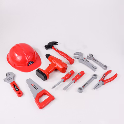 YICHI Hardware Tool Toy Mainan Perkakas Anak Simulasi Pertukangan - TD46 - Red — gambar 3