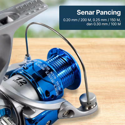 YUMOSHI Series Reel Pancing Spinning Fishing Reel 5.5:1 3000 - SA3000 - Silver Blue — gambar 3