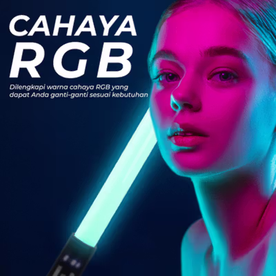 TELPOSTA RGB Fill Light Stick Portable LED 23W with Tripod 2M - AZ-05 - Black — gambar 3