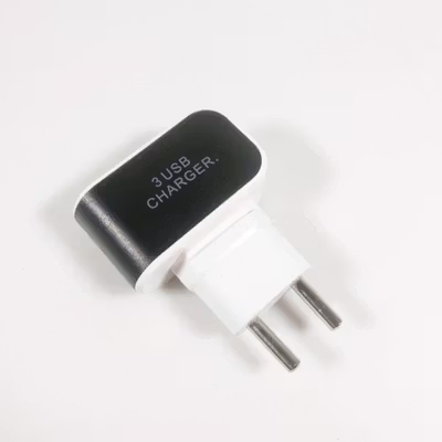 Adaptor Travel Charger USB 3 Port 5V 3.1A - EKA - Black — gambar 3