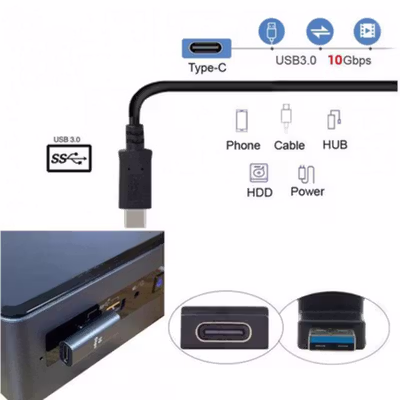 GETA OTG USB 3.0 to Type C Female High Speed Adapter L Shape 10 Gbps - GETA-04 - Gray — gambar 3